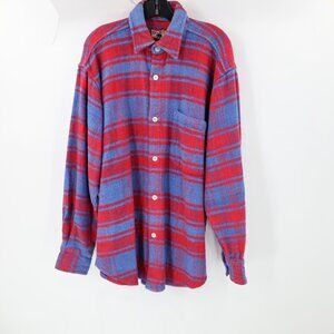 Vintage True grit Shirt Mens medium flannel Long Sleeve thick heavy Plaid Cotton